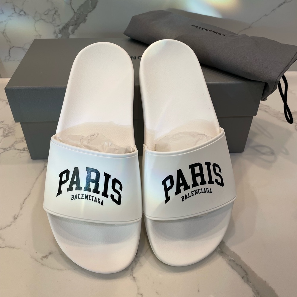 BALENCIAGA Womens Cities Pool Slide Sandals 10 B/40 EU - Picture 7 of 14
